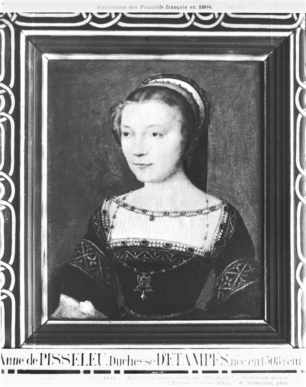 Tableau Attribué à Corneille De Lyon - Portrait Anne De Pisseleu, Toile Sur Cadre, Prêt à Accrocher